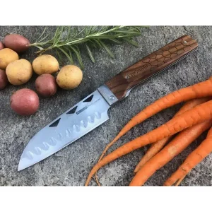 nCamp Food Prep Santoku Knife with Damascus Blade and Walnut Handle (NCMP-NAC01SKUS) - view 3