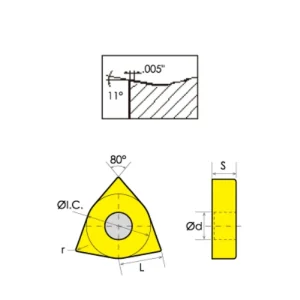 HHIP WCMX06T308R-53 COATED CARBIDE DRILLING INSERT (6015-0008) - view 4