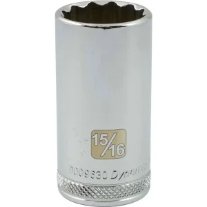 Dynamic Tools 3/8″ Drive 12 Point SAE, 15/16″ Deep Length, Chrome Finish Socket (D009630)