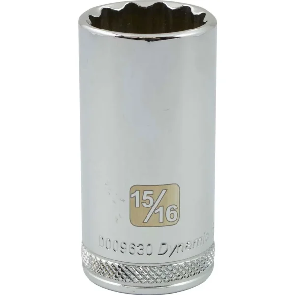 Dynamic Tools 3/8″ Drive 12 Point SAE, 15/16″ Deep Length, Chrome Finish Socket (D009630)