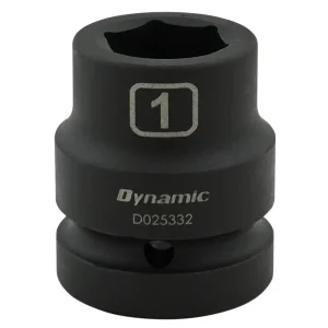 Dynamic Tools 1” X 1″ Drive, 6 Point Standard Length, Impact Socket (D025332)