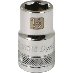 Dynamic Tools 1/2″ Drive 6 Point SAE, 1/2″ Standard Length, Chrome Finish Socket (D016316)