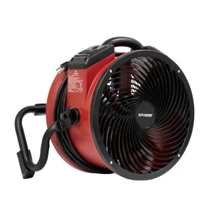 XPOWER Sealed Motor Axial Fan with 360-Degree Rotation (1/4 HP) (X-39AR-Red) - view 3