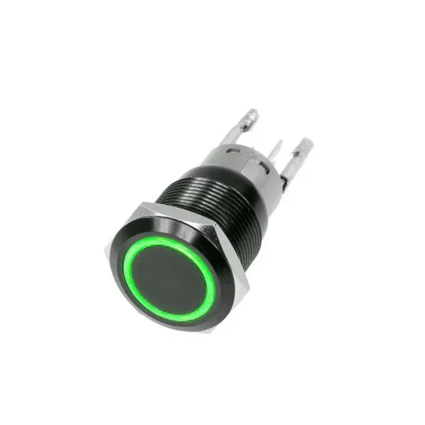 Race Sport 16mm Black 2 Position On/Off Switch Green Black Flush Mount (1004247)