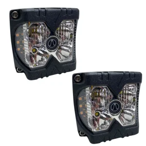 Race Sport 40W LED Auxiliary Cube Light Amber Strobe Clear Lens Pair (1007560)
