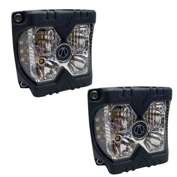 Race Sport 40W LED Auxiliary Cube Light Amber Strobe Clear Lens Pair (1007560)