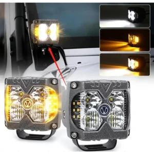 Race Sport 40W LED Auxiliary Cube Light Amber Strobe Clear Lens Pair (1007560) - view 4