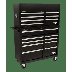 Homak 41″ SE Series 7-Drawer Top Chest with Outlet – Black (BK02041072) - view 2