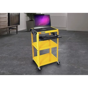 Luxor Workspaces Rolling Adjustable Steel Av Cart: Keyboard Tray,Black (AVJ42KB) - view 4