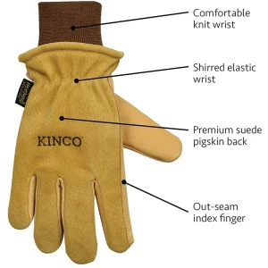 Kinco 94HK-KM Lined Premium Grain & Suede Pigskin Driver With Knit Wrist - view 2