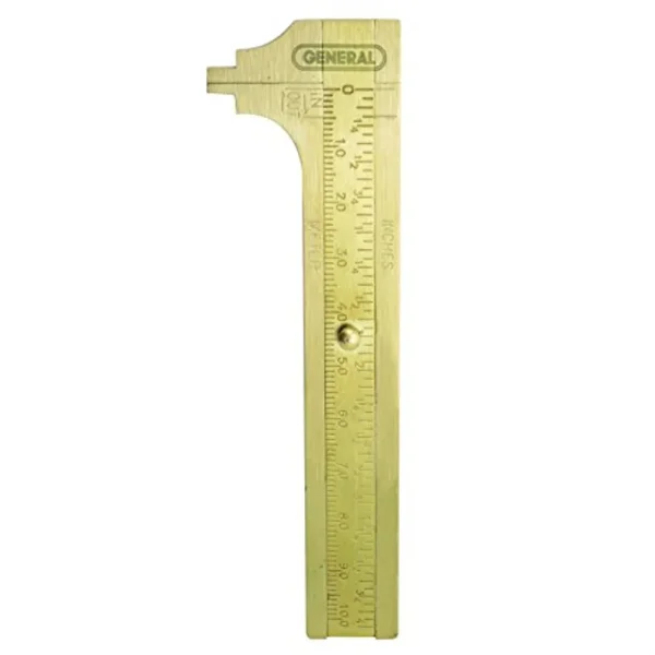 General Tools 4 In. Brass Pocket Slide Caliper (133ME)