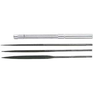 General Tools 4-piece Tool Steel Needle File Set w/ Handle (S477)