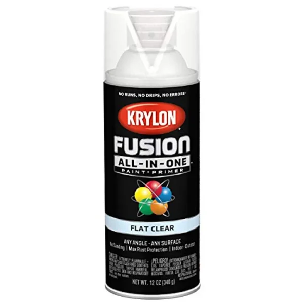Krylon Fusion K02729007 All-In-1 Spray Paint for Indoor/Outdoor Use, Satin Clear