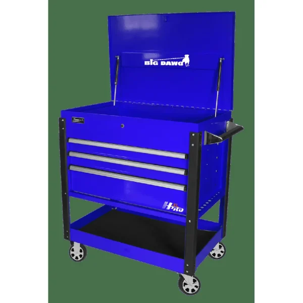 Homak 43″ Big Dawg 3-Drawer Service Cart, Blue (BL06043030)
