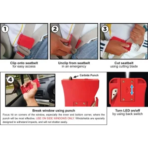 General Tools Red, 3-in-1 Car Emergency Escape Tool (7904-RD) - view 2