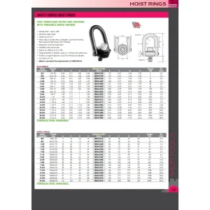 HHIP 15,000 LBS. STANDARD U-BAR HOIST RING WITH 1 1/4-7 THREAD ( 8004-6802)