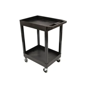 Luxor Workspaces 24″X 18″ Plastic Utility Tub Cart- 2 Shelf, Black (SEC11-B) - view 2