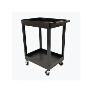 Luxor Workspaces 24″X 18″ Plastic Utility Tub Cart- 2 Shelf, Black (SEC11-B) - view 3