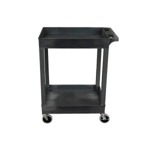Luxor Workspaces 24″X 18″ Plastic Utility Tub Cart- 2 Shelf, Black (SEC11-B) - view 4
