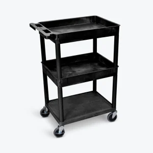 Luxor Workspaces Top/Middle Tub And Flat Bottom Shelf Cart (STC112-B)