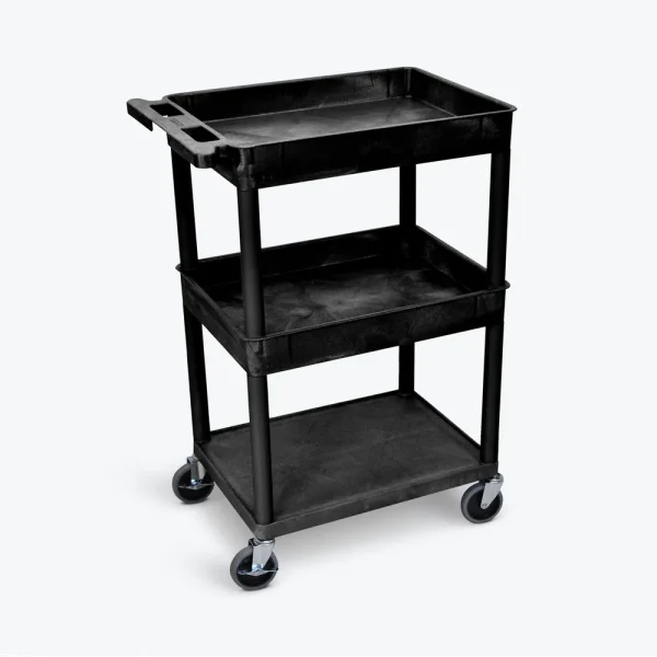 Luxor Workspaces Top/Middle Tub And Flat Bottom Shelf Cart (STC112-B)