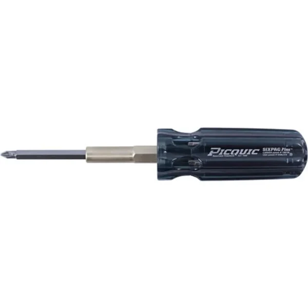 Picquic Sixpac Plus 7 Bit Multi-Bit Screwdriver, Bulk, Black (88101B)