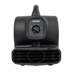 XPOWER Mighty 138W 600 CFM Mini Air Mover with Daisy Chain Outlets (P-80A-Black) - view 2