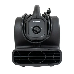 XPOWER Mighty 138W 600 CFM Mini Air Mover with Daisy Chain Outlets (P-80A-Black) - view 3