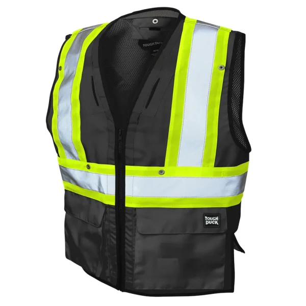 Tough Duck Men’s Poly Twill Harness Compatible Safety Vest (SV091)