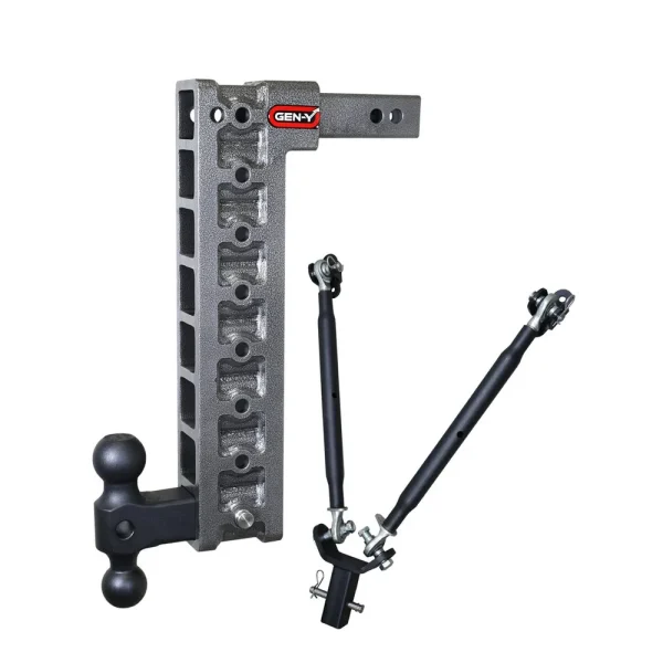 Gen-Y Hitch MEGA-DUTY 2″ Shank 17.5″ Drop 1.5K TW 10K Hitch & GH-031 Dual-Ball & GH-0100 Stabilizer Kit (GH-318)