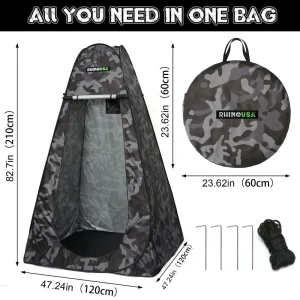 Rhino USA Popup Privacy Tent – Camo (CA-PT2X6-CAMO) - view 3