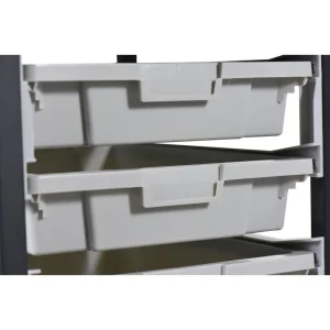 Luxor Workspaces Mobile Bin Storage Unit, 8 Small/4 Large Bins (MBS-DR-8L-CL) - view 3