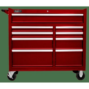 Homak 41″ SE Series 9-Drawer Roller Cabinet – Red (RD04041097)