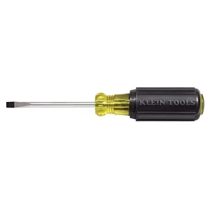Klein Tools 601-3 3/16″ Flat Head Screwdriver, Cabinet Tip with 3″ Round Shank