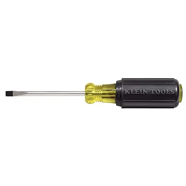 Klein Tools 601-3 3/16″ Flat Head Screwdriver, Cabinet Tip with 3″ Round Shank