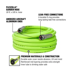 Flexzilla Garden Lead-In Hose, 5/8 in x 50 ft, Lightweight (HFZG550YW-E) - view 2