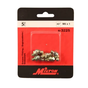 Milton S3225 Grease Fitting, M6 x1, 45 Degrees, OAL 21 mm max, 5-pk - view 2