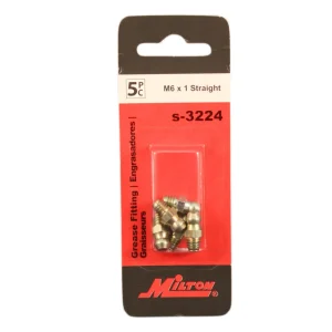 Milton S3224 s-3224 Grease Fitting, M6 x1, Straight, OAL 16mm max, 5-pk - view 2
