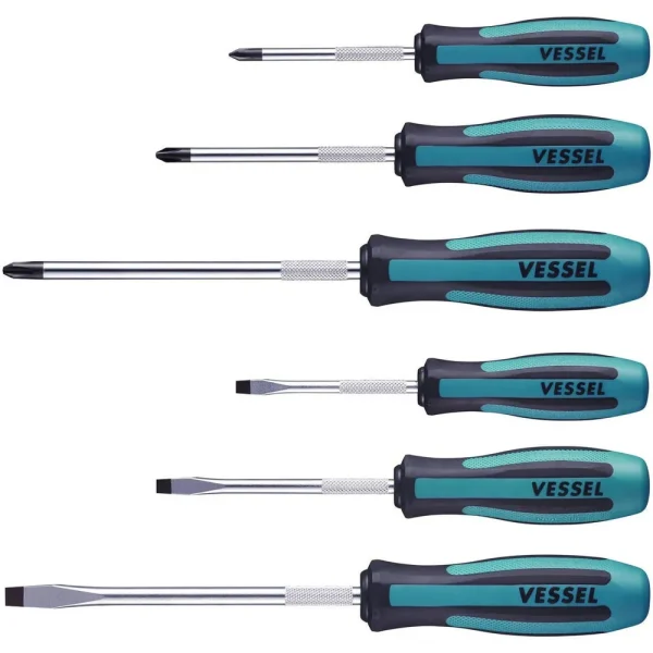 Vessel MEGADORA JAWSFIT Screwdriver 6 Pc Set (9006PB)