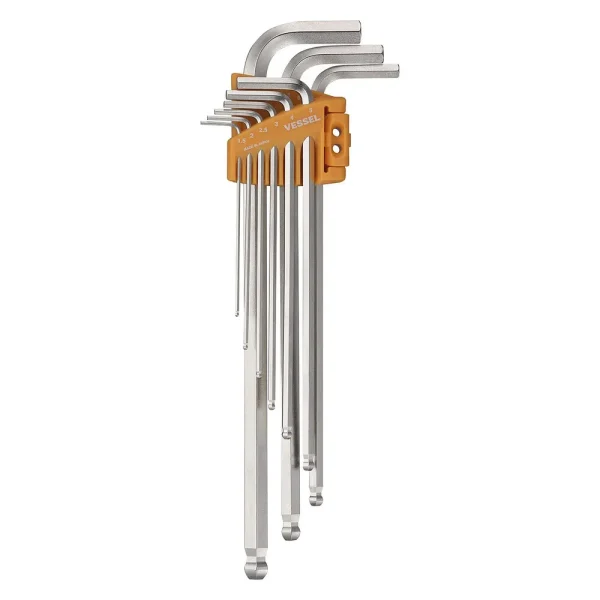 Vessel Ball Point Hex L-Key Wrench Long Type 9 Pc Set (8309BPLU)