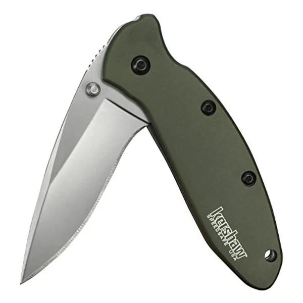 Kershaw 1620OL Scallion, Olive Drab Pocket Knife; 2.4 Bead-Blasted 420HC Blade