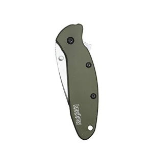 Kershaw 1620OL Scallion, Olive Drab Pocket Knife; 2.4 Bead-Blasted 420HC Blade - view 2