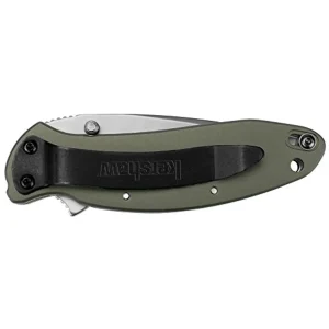 Kershaw 1620OL Scallion, Olive Drab Pocket Knife; 2.4 Bead-Blasted 420HC Blade - view 4
