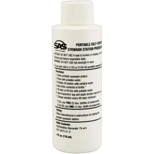 SAS Safety 5136-01 4 Oz. Preservative Bottle For Eyewash Station