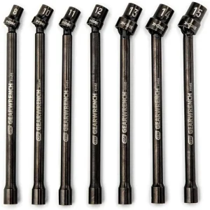 Gearwrench 84980 7 Pc 3/8″ Drive 6 Point X-Core Pinless Metric Extension Sockets