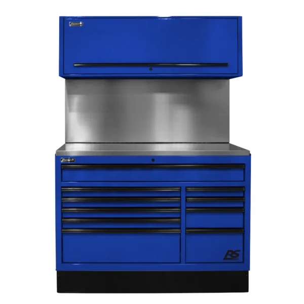 Homak 54″ CTS Set with Solid Back Splash, Blue (BLCTS54001)