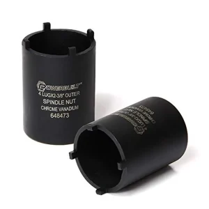 Powerbuilt 648473 Spindle Nut Socket, 4 Lug, 2-3/8 Inch Outer Diameter
