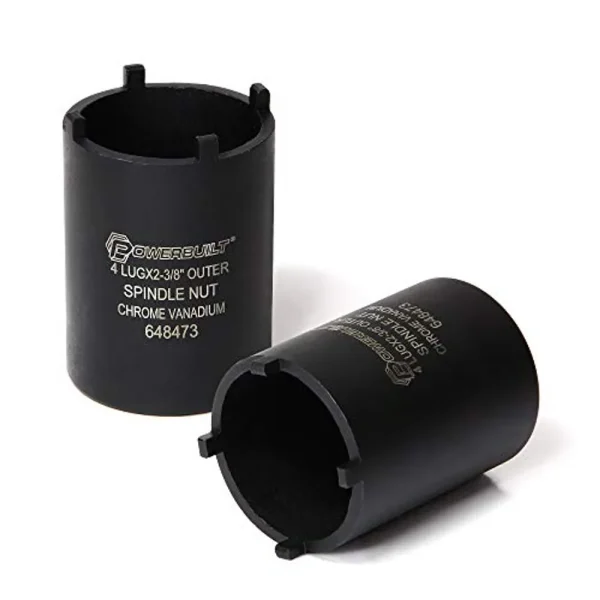 Powerbuilt 648473 Spindle Nut Socket, 4 Lug, 2-3/8 Inch Outer Diameter