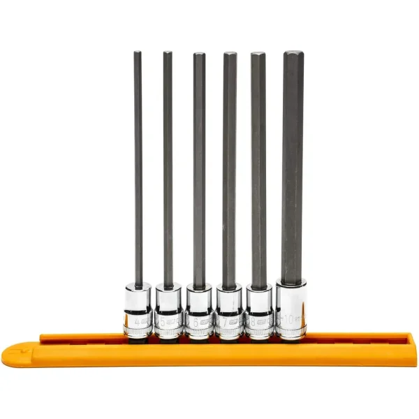 Gearwrench 82554 6 Pc. 3/8″ Drive Long Length Hex Bit Metric Socket Set