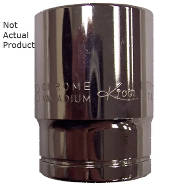 K Tool 23140 Chrome Socket, 1/2″ Drive, 1-1/4″, 6 Point, Shallow